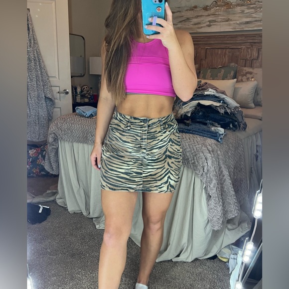 YMI Dresses & Skirts - Tiger print denim skirt